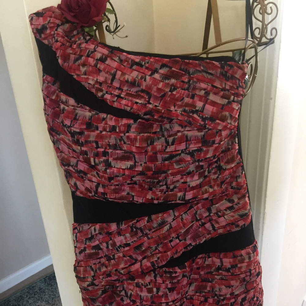 short  chiffon cold shoulder mini Chic'wine tiger